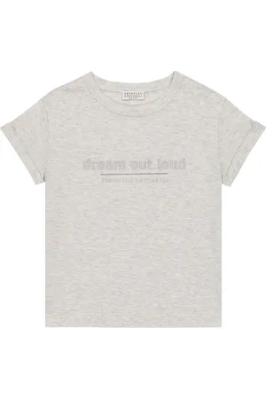Brunello Cucinelli T-shirt in jersey di cotone con ricamo