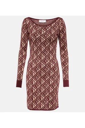 Marine Serre Miniabito in jacquard di misto lana Moon Diamant