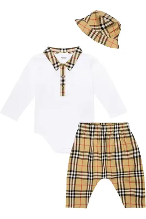 Burberry Baby - Body, pantaloni e cappello in cotone