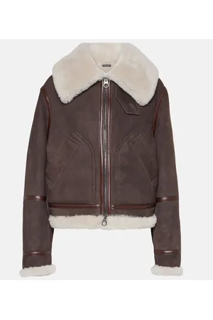 Loro Piana Giacca in suede con shearling