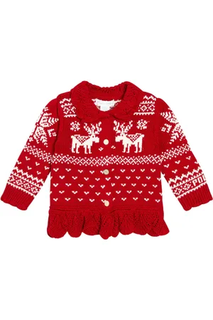 Ralph Lauren Baby - Cardigan in cotone e lana con intarsi