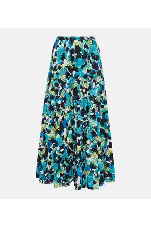 Diane von Furstenberg Gonna midi in misto cotone con stampa