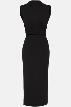 Roland Mouret Abito midi in cady a collo alto