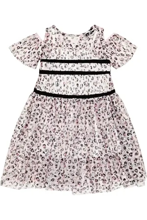 MONNALISA Abito in tulle con stampa leopardata