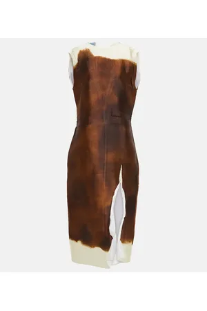 Prada Abito midi in misto seta