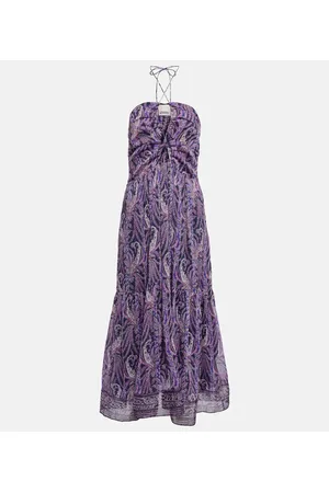 Isabel Marant Abito midi Birona in cotone e seta
