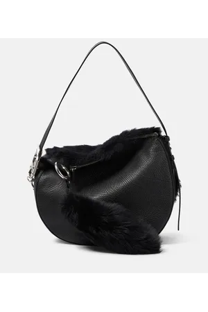 Burberry Borsa a spalla Knight Medium in pelle e shearling