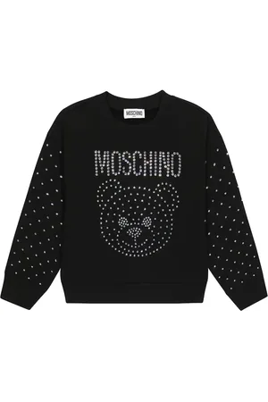 Moschino Felpa in misto cotone con cristalli