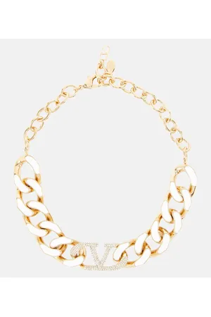 VALENTINO Choker VLogo Chain con cristalli