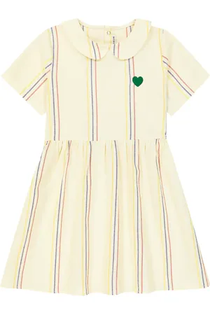 Mini Rodini Abito in cotone e lino a righe