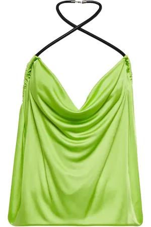 The Attico Top Pauline con pelle