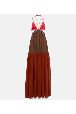 Nensi Dojaka Abito lungo in cotone con cut-out