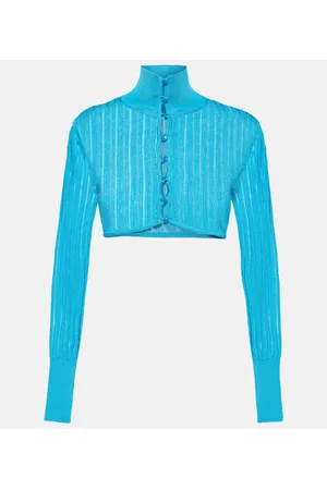 Alaïa Alaïa Cardigan cropped in maglia a coste