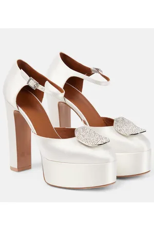 MALONE SOULIERS Pumps Terra in raso con plateau e cristalli