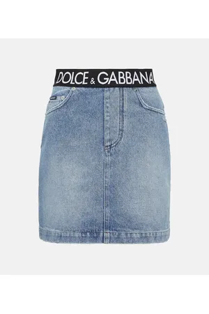 Dolce & Gabbana Minigonna di jeans con logo