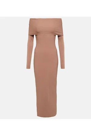 Alaïa Alaïa Abito midi in jersey con scollo bardot
