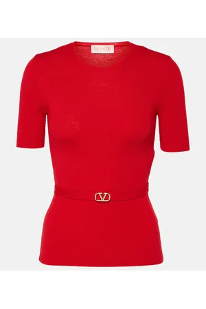 VALENTINO Pullover in lana vergine a coste