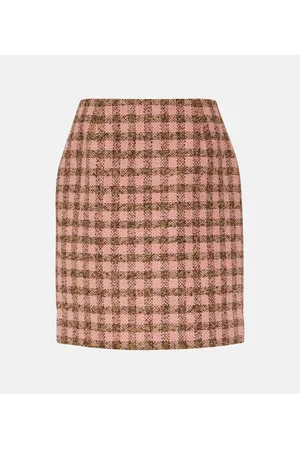 Oscar de la Renta Minigonna in tweed di misto lana