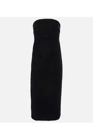 WARDROBE.NYC Abito midi in velluto senza spalline
