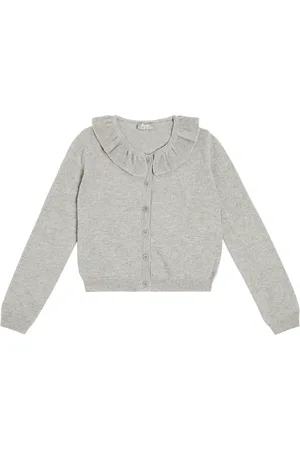 Il gufo Cardigan di lana con pizzo