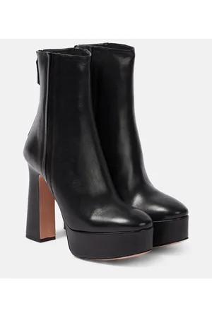 Aquazzura Stivaletti con plateau Groove in pelle