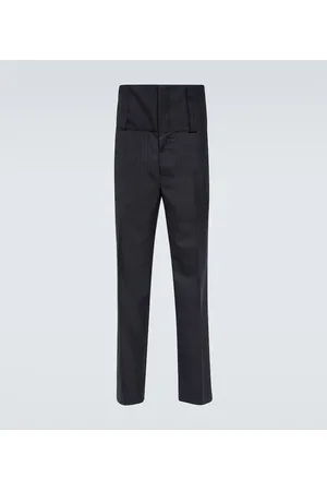 DRIES VAN NOTEN Pantaloni regular in lana a vita alta