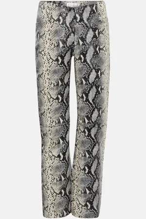 Victoria Beckham Pantaloni regular in pelle stampata