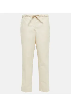 Jil Sander Pantaloni in cotone a vita alta