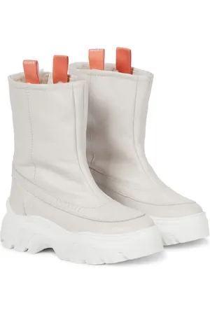 INUIKII Stivaletti in pelle e shearling con platform
