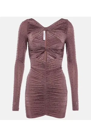 ALEX PERRY Miniabito con cut-out e cristalli