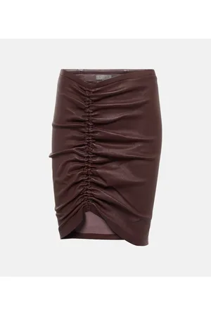Stouls Minigonna Mouna in pelle con balze