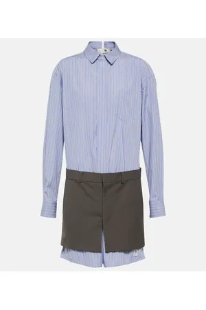 SACAI X Thomas Mason - Miniabito in cotone