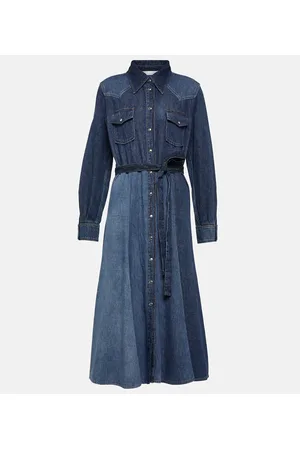 Chloé Chloé Abito midi di jeans patchwork