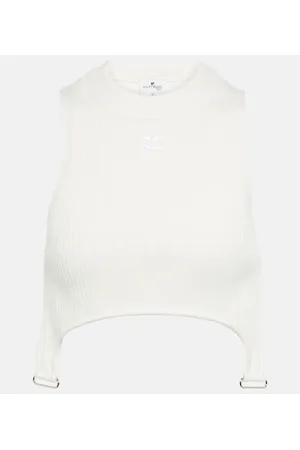 Courrèges Courrèges Top cropped in maglia a coste