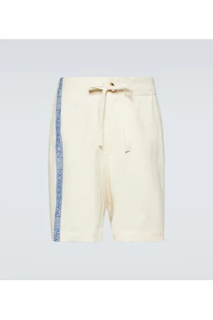J.W.Anderson Shorts in cotone e lino a vita alta