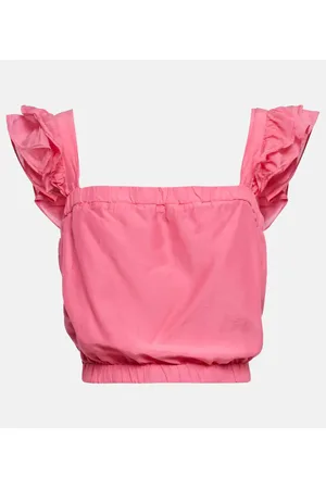 Velvet Top cropped Gracen in cotone e seta