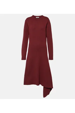 Jil Sander Abito midi asimmetrico in lana
