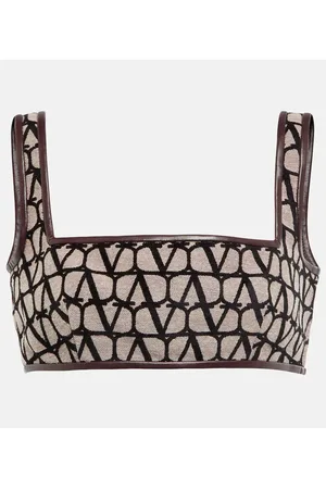 VALENTINO Top cropped Toile Iconographe
