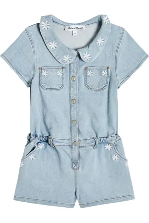 Tartine Et Chocolat Jumpsuit corta in denim ricamata