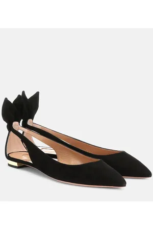 Aquazzura Ballerine Bow Tie in suede