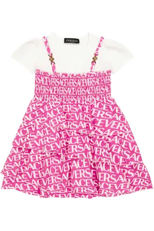 VERSACE Abito in cotone con logo