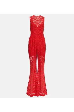 Elie saab Jumpsuit a gamba larga in pizzo guipure