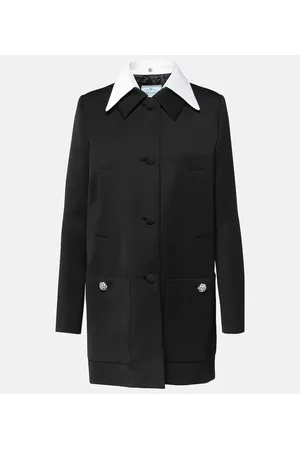Prada Cappotto in lana vergine e raso di seta
