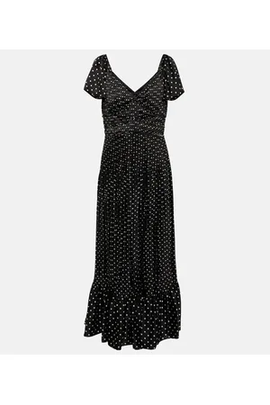 Ralph Lauren Abito midi in crêpe a pois