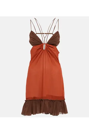 Nensi Dojaka Miniabito in cotone con cut-out