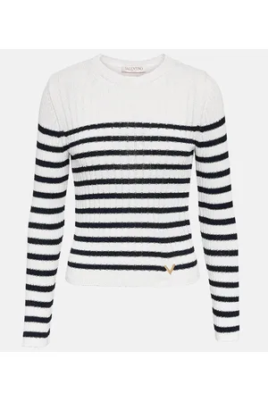 VALENTINO Pullover in maglia a coste a righe
