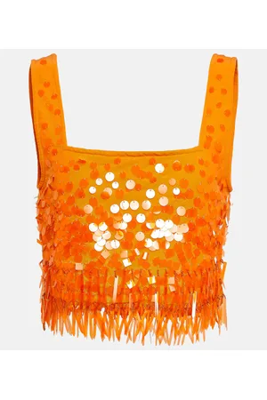 Staud Top cropped con paillettes