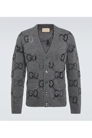 Gucci Cardigan in misto lana con intarsio GG