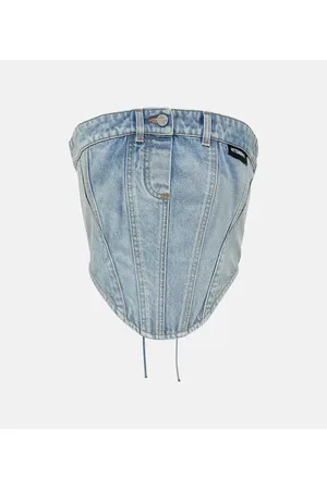 Vetements Top a fascia di jeans