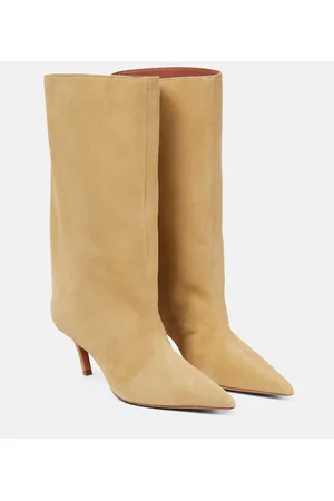 Amina Muaddi Stivali Fiona 60 in suede